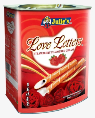 Julie S Love Letters With Strawberry Cream 700g - Julie's Love Letters Strawberry