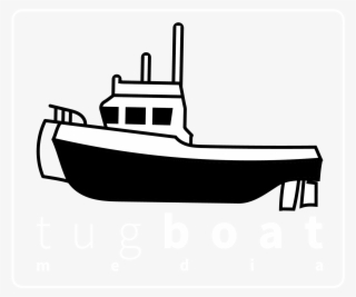 Tugboat Png Black And White - Boat