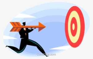 Businessman Shooting Arrow At Target Royalty Free Vector - Desired Results