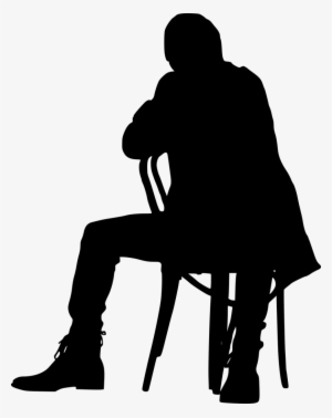 Png File Size - Man Silhouette Sitting In A Chair Png Transparent