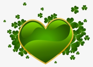 St Patricks Day Heart With Shamrock Png Clipart - St Patricks Day Png