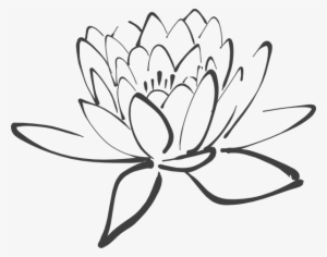 Lotus Flower Outline - Black And White Lotus Clipart