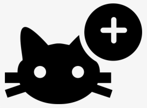Cat Face With Plus Sign Vector - Cat With Plus Sign
