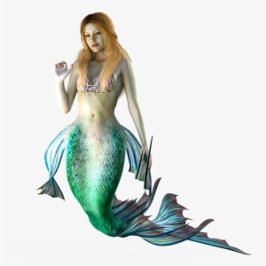 Female Mermaid On Transparent Background