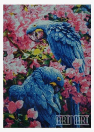 3d Handmade Diamond Painting Beautiful Parrots - Cheap 5d Cross Stitch Painting Parrots Flowers Embroidery
