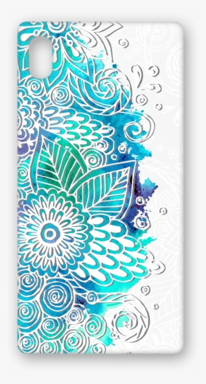 Blue Watercolor Flowers White Background - Pattern Simple Background Png