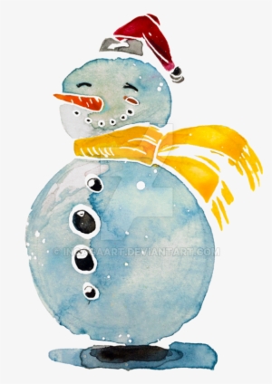 Graphic Transparent Download Snowman Illustration By - Snowman Watercolor Clipart Png