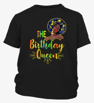 Black Woman Birthday Girl Queent-shirt Afro Hair Watercolor - Graphic Design