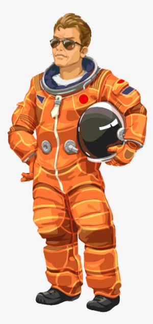 Astronaut Michael Mitchell - Astronaut Suit Png Orange