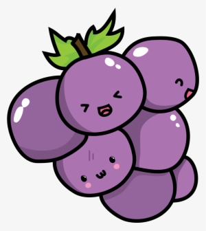Kawaii Grape Png Jpg Transparent - Cute Grapes Png