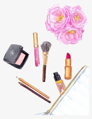 Clipart Stock Cosmetics Foundation Makeup Brush Lipstick - Cosmetics Drawing Png
