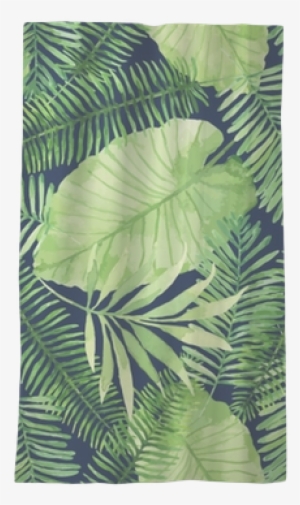 Tropical Seamless Pattern With Leaves - Leaves Watercolor Background