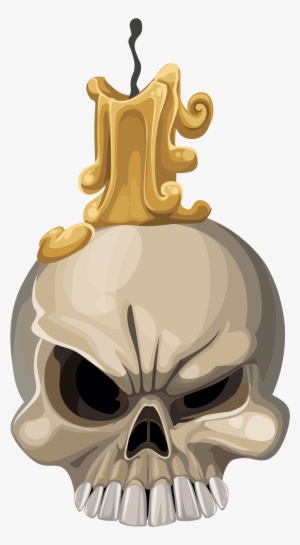 Skull With Candle Png