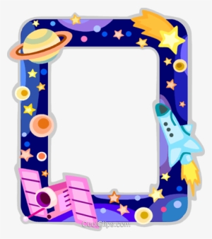 Outer Space Frame Royalty Free Vector Clip Art Illustration