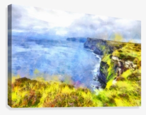 Cliffs Of Moher 1 Watercolor Canvas Print - Watercolor Painting