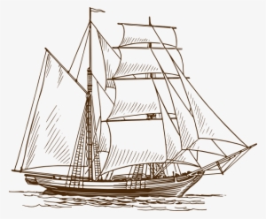 Png Black And White Sail Boat Clip Art At Clker Com - Boat Drawing