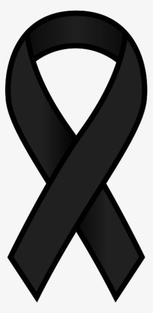 Black RIP Awareness Ribbon PNG Transparent Background Clip Art 