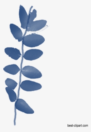 Free Blue Watercolor Branch Graphic - Watercolor Painting