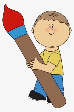 August Painting With Watercolor For Youths, Ages 7 - Giant Paint Brush Clipart