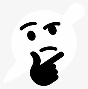 Thinking Emoji Hand Png Clip Art Library - Black And White Think