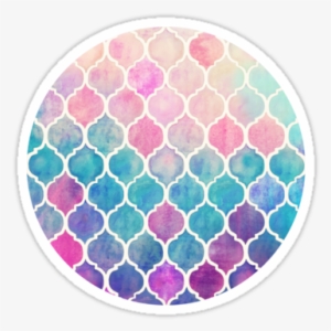 Rainbow Pastel Watercolor Moroccan Pattern By Micklyn - Moroccan Pattern Watercolor
