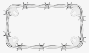 Mc Barbed Wire, Chrome - Barbed Wire Motorcycle License Plate Frame