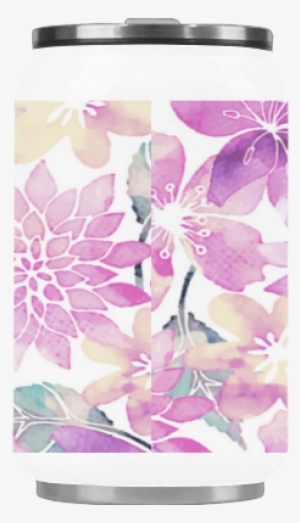 Pastel Watercolor Flower Pattern Stainless Steel Vacuum - Cattleya