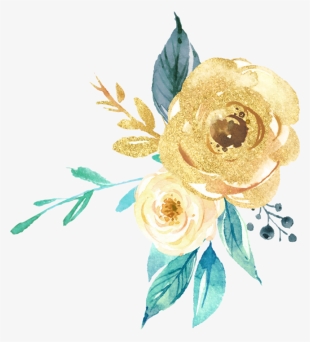 Freetoedit Gold Green Watercolor Glitter Flowers Flower