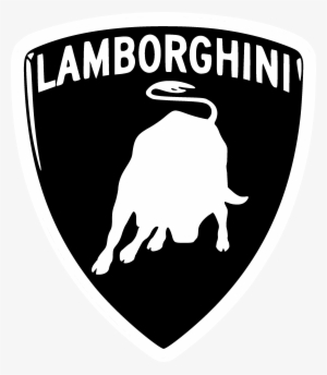 Lamborghini Logo Black And White - 2 Lamborghini New Logo Die Cut Decals