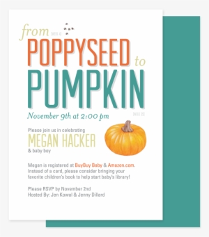 Invitations For A Baby Shower Using The Week By Week - Pumpkin