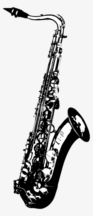 Saxophone Drawing Black And White - Logo Saxophone