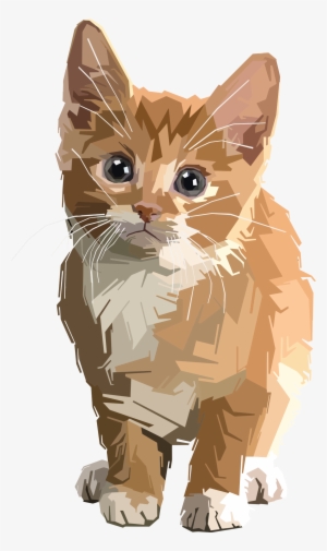 Stylized Geometric Kitten Png Transparent Library - Clip Art Kitten