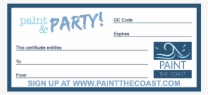 Email A Paint The Coast Gift Certificate