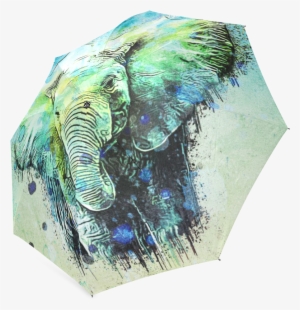 Watercolor Elephant Foldable Umbrella - Watercolor Elephant Watercolor Elephant Oval Ornament
