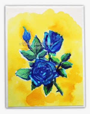 Hand Crafted Card From Understand Blue - Floribunda
