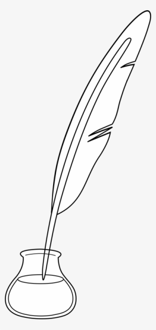 Quill Pen Clip Art - White Pen Outline Png