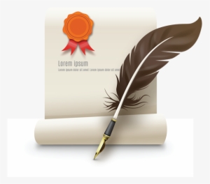 Contract And Quill Pen - Contract Feather Pen