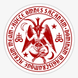 Baphomet & Satanic Crosses With Latin Hail Satan Inscription - Stickers Baphomet