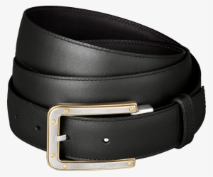 Slim Black Belt With Golden Buckles Png Image - Leather Belt Png