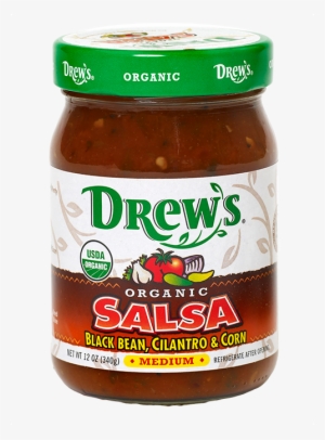 Drew's Black Bean Cilantro & Corn Salsa - Drew's Organic Salsa, Black Bean, Cilantro & Corn