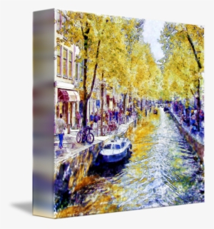"amsterdam Canal Watercolor" By Marian Voicu, Bucharest - Canvas