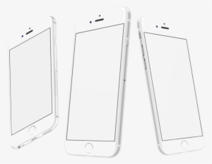 White Iphones Floating In Angled Position Over A Png - Portable Network Graphics
