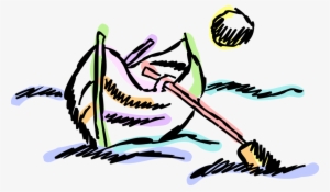 Vector Illustration Of Rowboat Or Row Boat Watercraft - Illustration