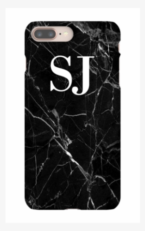 Personalised Black Marble Initials Iphone 8 Plus Case - Apple Iphone 8