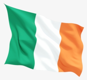 Waving Irish Flag - Ireland Flag Transparent Background