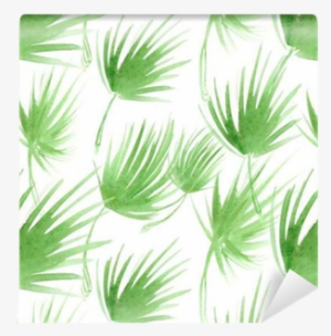 Seamless Pattern With Abstract Light Green Palm Tree - Watercolor Painting