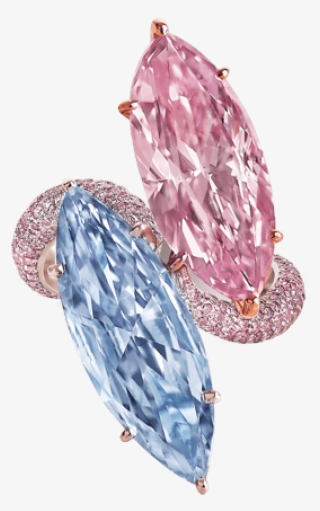 Fancy Vivid Blue And Intense Pink Diamond Ring - Diamond