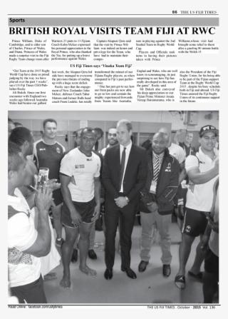 66 The Us Fiji Times Sports British Royal Visits Team - Photograph