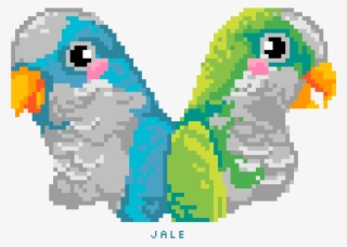 Pixel Quaker Parrots By Jale Soysal My - Pixel Quaker Parrot