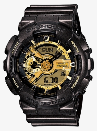 Resin Strap Watch With Golden Round Dial - Casio G Shock Ga 110br 5aer